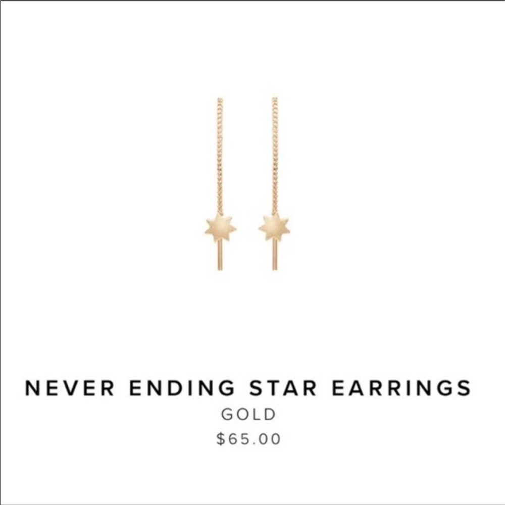 India Hicks Never Ending Stars Earrings Long Chain 14k Gold Plated